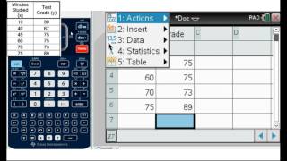 Linear Regression on the TI-Nspire