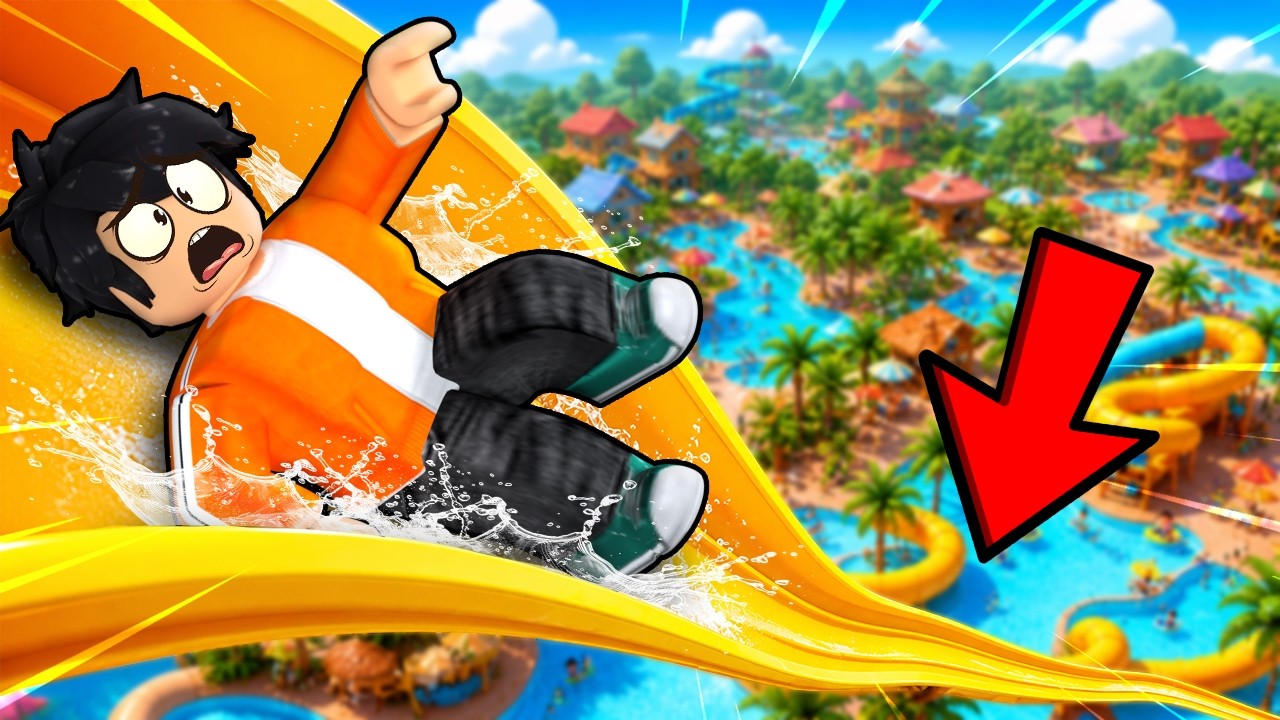 Slide on the WORLD's LONGEST WATERSLIDE in Roblox !!!!