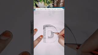 Drawing 3D Letter &#39;D&#39; - Learn How to draw 3D letters #3d_art #drawing #art #3dletterdrawing