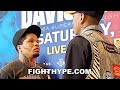 GERVONTA DAVIS STARES DOWN MARIO BARRIOS; BIG SIZE DIFFERENCE AT FIRST OFFICIAL FACE OFF