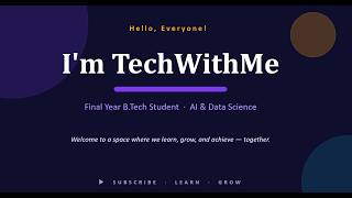 Introduction to My Channel | My Learning & Teaching Journey as an AI & DS Student