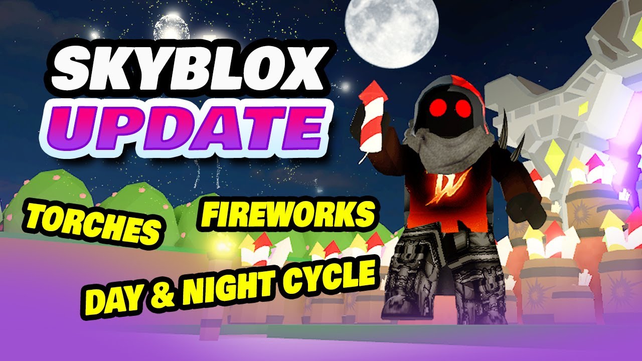 Fireworks Torches Day Night Cycles New Skyblox Roblox Islands Update Youtube - dawnbreakers v 22 osprey roblox