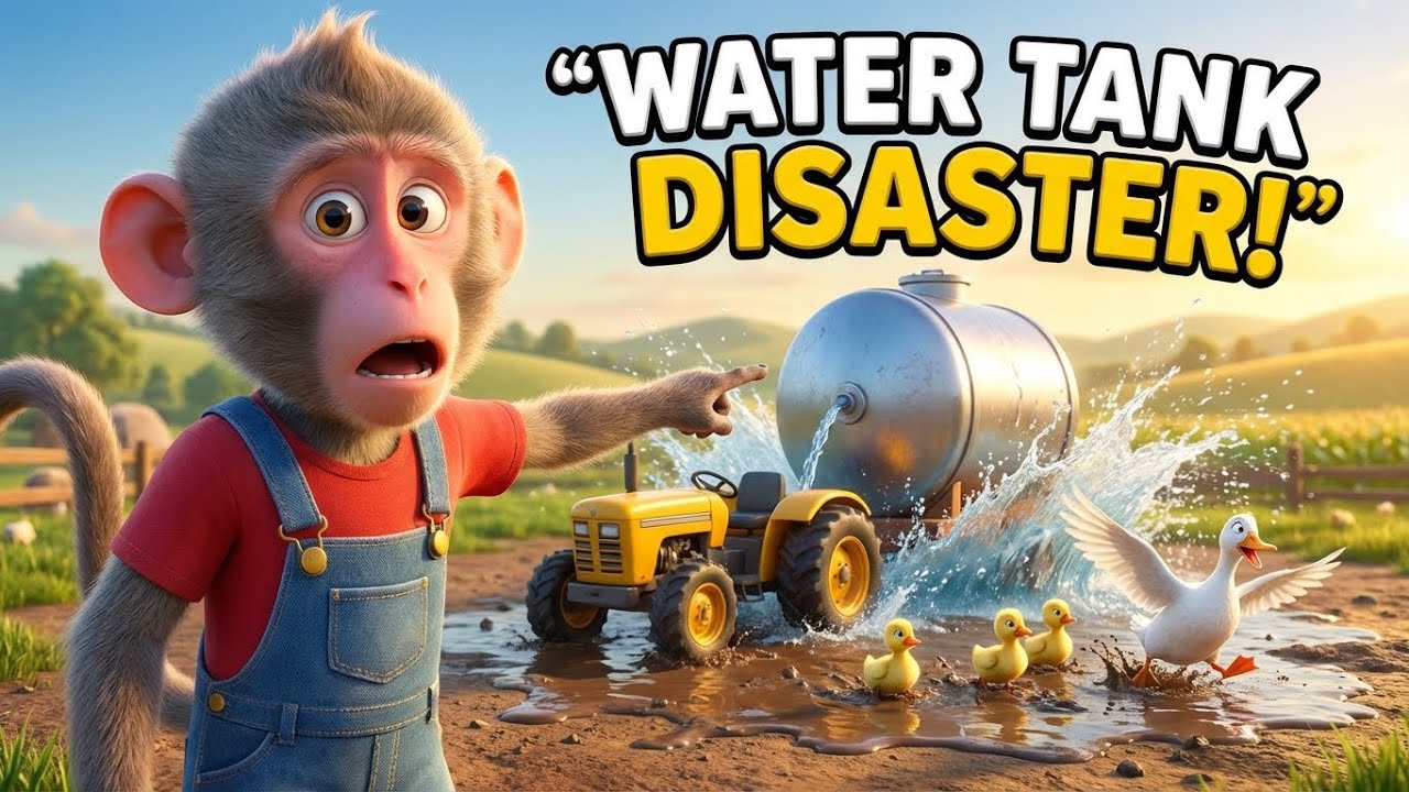 Water Tank Disaster Turns Into a Duckling Rescue! 🐒💦🦆