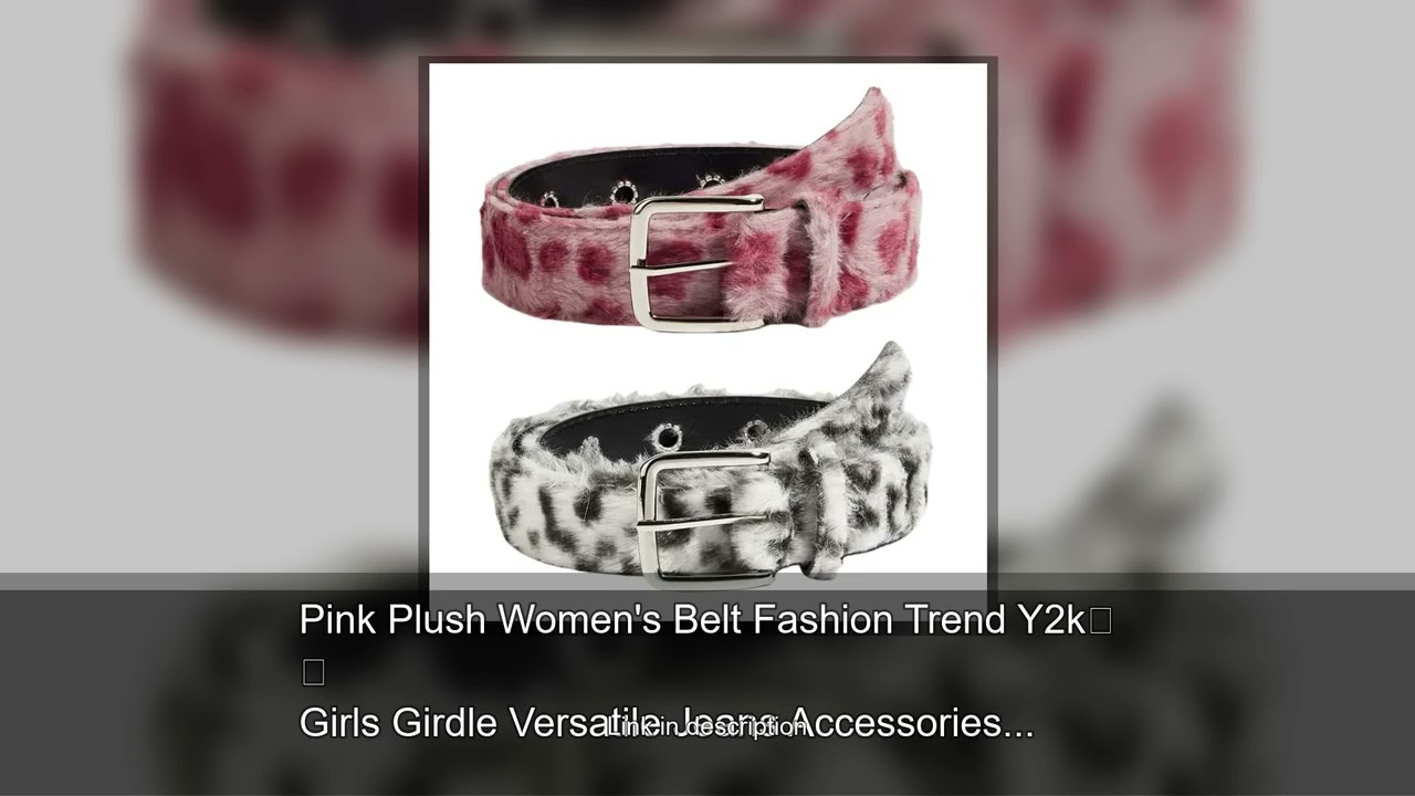 Pink Plush Women's Belt Fashion Trend Y2k Girls Girdle Versatile Jeans Accessories Pu Pin Buckl