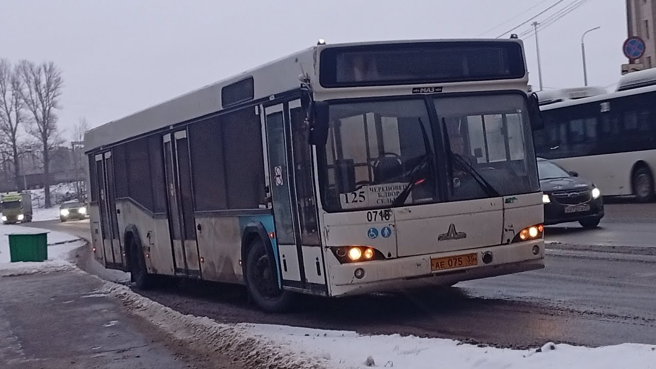 Череповец | Поездка на автобусе МАЗ-103.469 (АЕ075³⁵; 0718) | Маршрут 125