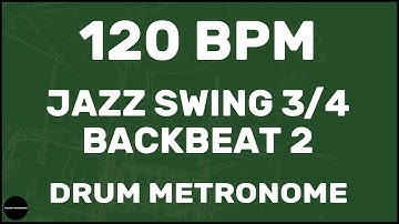 Jazz Swing 3/4 Backbeat 2 | Drum Metronome Loop | 120 BPM