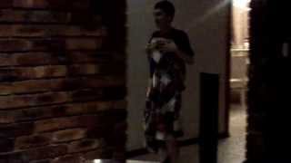 Guy acts like a girl and jumps over the couch!