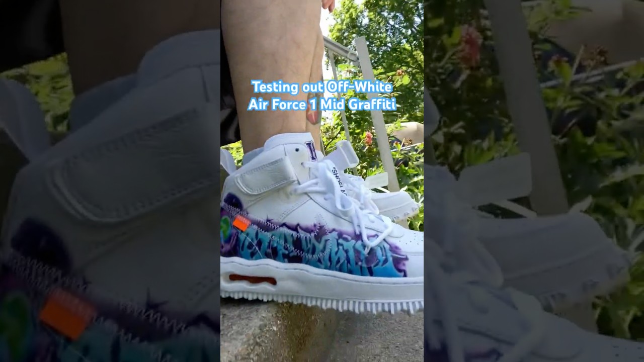 Off-White x Nike Air Force 1 Mid Graffiti On Feet Review 