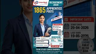 Union Bank of India Appreciate Recruitment 2026,#tgpsc #appsc #notifications #jobs #ytshorts #shorts