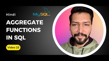 #23 Aggregate Functions in SQL | SQL Tutorial for Beginners | SQL Full Course in Hindi