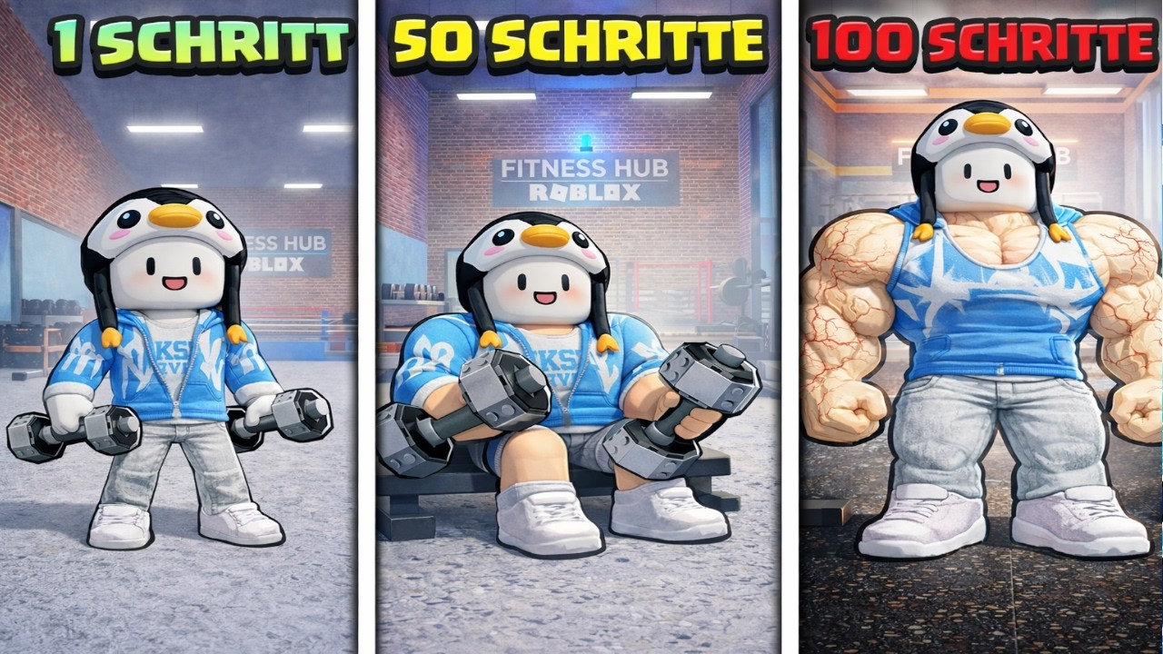 ROBLOX, aber jeder Schritt + 1 MUSKELl!!!