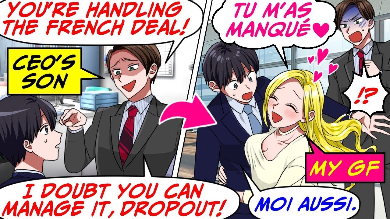 The CEO’s Son Made Me Attend a French Meeting… I Didn’t Expect My GF to Be There! [RomCom Manga Dub]