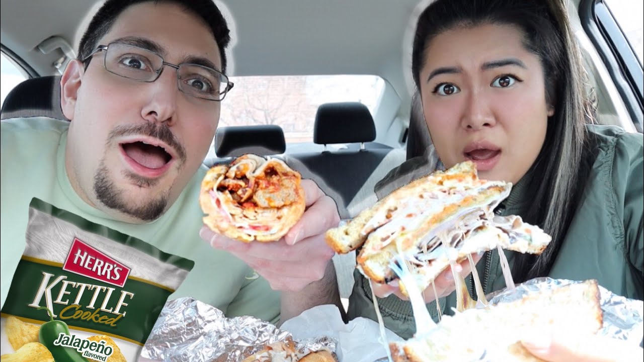 Trying the HUGE Goosemen sandwiches for the first time! *Mukbang*