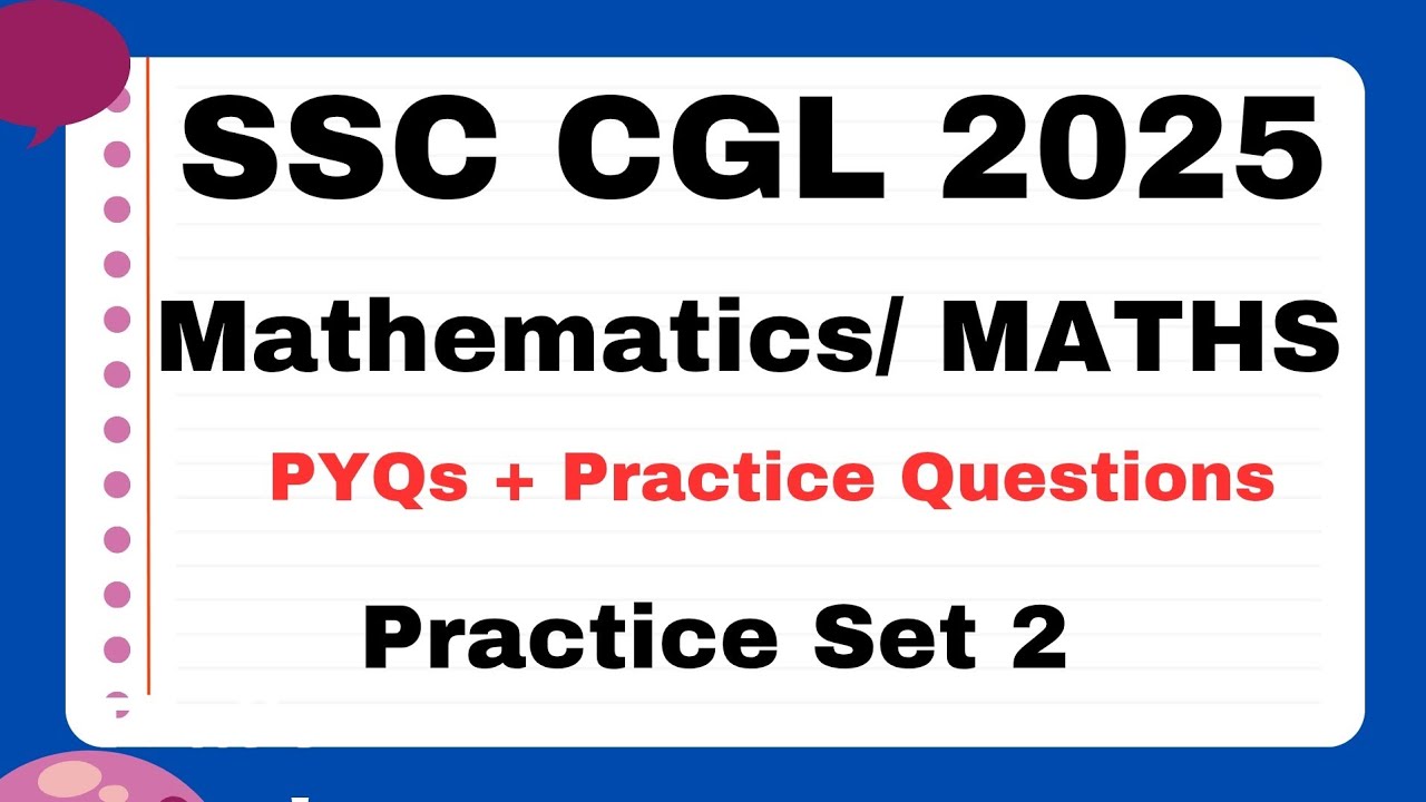 SSC CGL MATHS Previous Year Question | SSC CGL Maths Practice Set 2025 ...