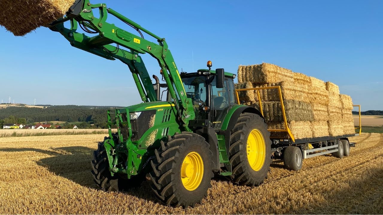 Stroh 2022 / Let's Drive John Deere 6175R / Ballen Transport