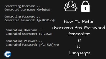 Username and Password generator in c language || C language project