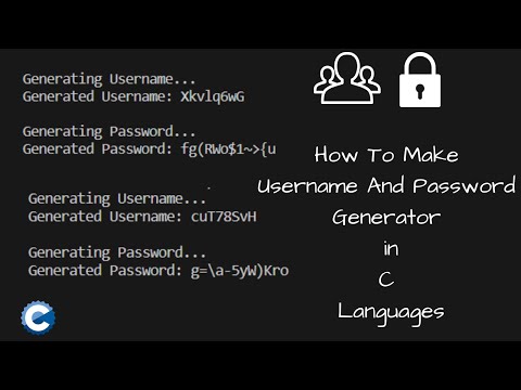 Username and Password generator in c language || C language project