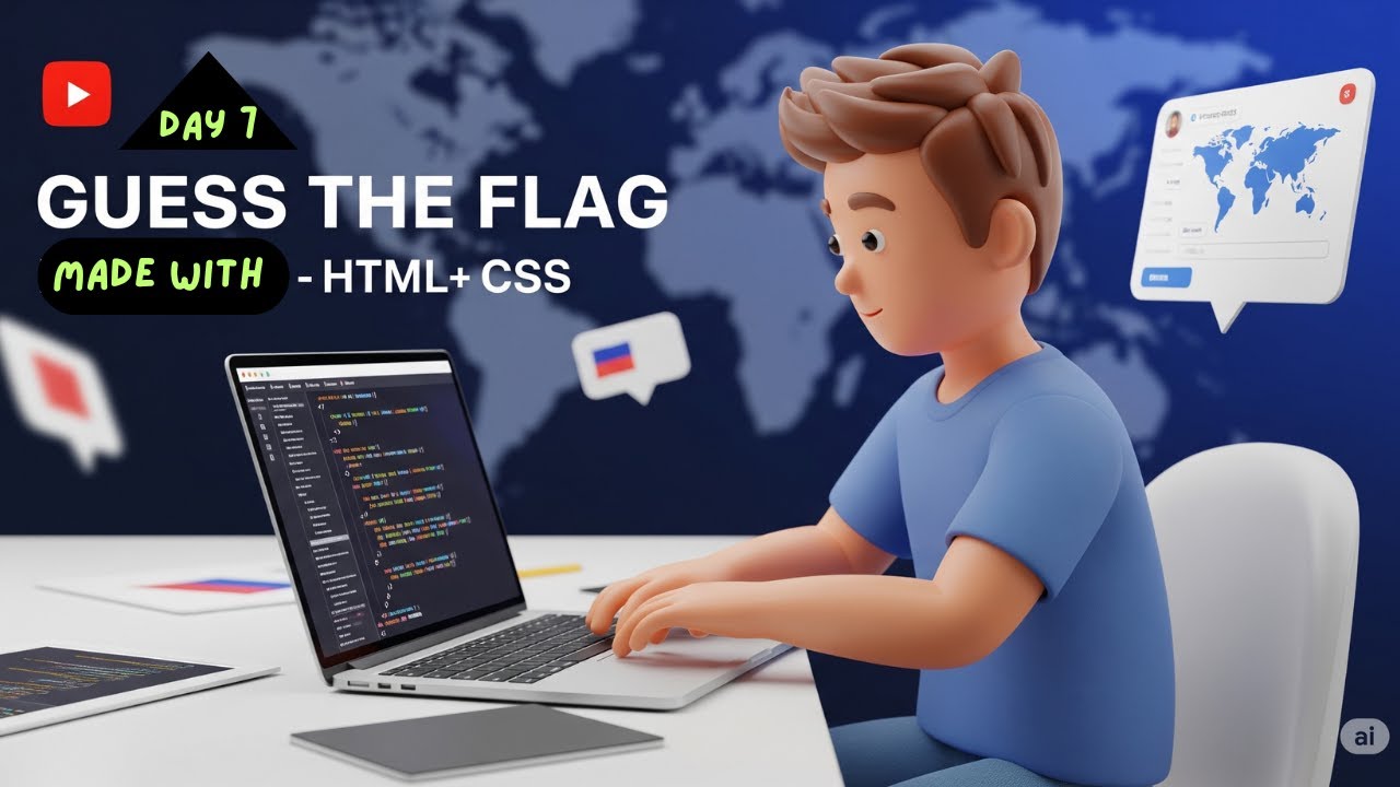 #7th Day - Built A Flag With Code... Can You Guess It? (HTML/CSS) - YouTube