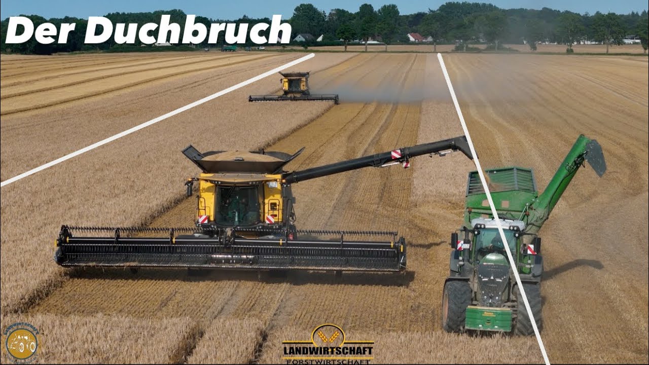 Der Durchbruch zu Zweit! 2800ha Getreideernte mit 3 Mähdrescher Landwirtschaft Erntearbeit 2024