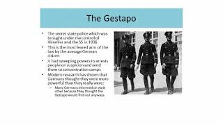 Lesson 11 - Nazi Rule:  The police state