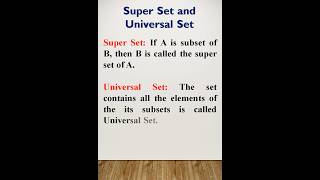 Super Set and Universal Set. #sets #superset #universalset #universal