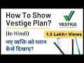 Vestige plan in hindi  how to show the plan