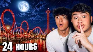 24 HOUR OVERNIGHT CHALLENGE in AMUSEMENT PARK!