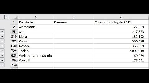 Raggruppare le righe in Excel con VBA