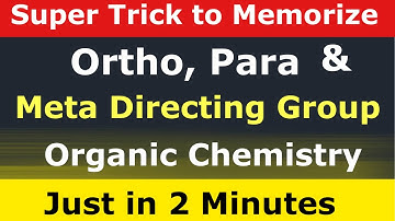 Trick to Memorize Ortho,Para Directing Group and Meta Directing Group || Organic Chemistry