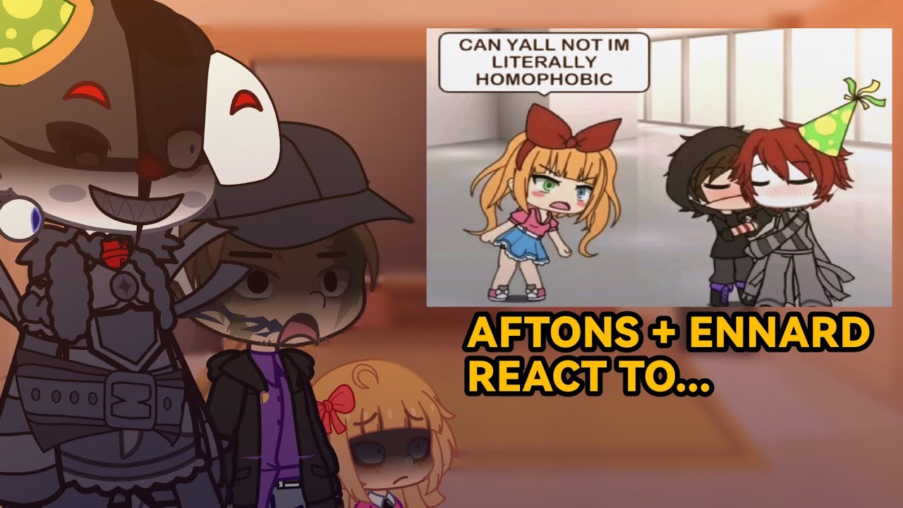 [FNAF] AFTON FAMILY & ENNARD REACT TO CURSED VIDEOS | gacha FNaF | my AU | creds in desc