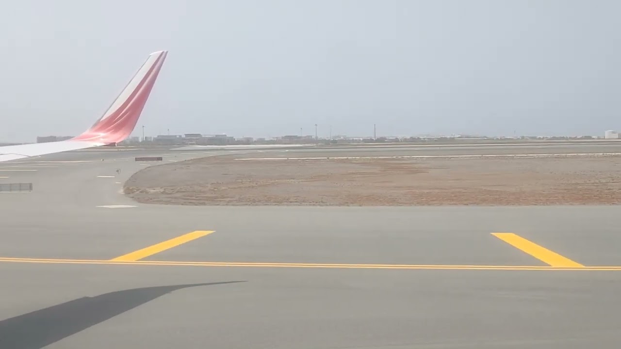 Air india flight takeoff and top view of oman...