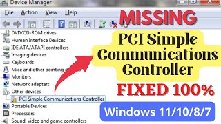 يفتقد برنامج تشغيل وحدة تحكم الاتصالات البسيطة PCI windows 10