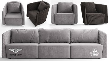 №51. Моделирование кресла и дивана "Bentley BUTTERFLY” в 3d max и marvelous designer.