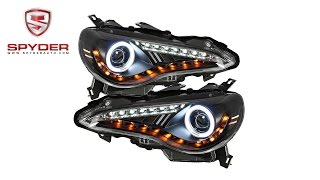 Spyder - Scion FRS 12-14 Projector Headlights - CCFL Halo - DRL LED - Black