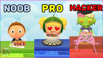 NOOB vs Pro vs HACKER in Sushi Roll 3D - ASMR| All Levels Gameplay Walkthrough (iOS,Android)