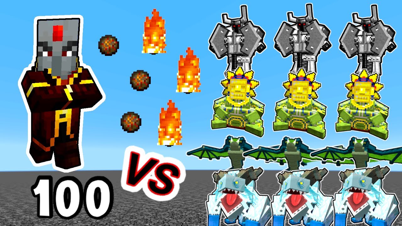 Pyrologer 3 Mowzie's Mobs Vs. 100 Pyrologers in Minecraft | 3vs100 - YouTube