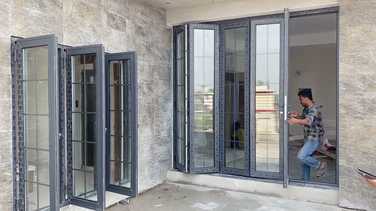 EDF  FOLDING  & SWING DOOR DOUBLE GLAZING WITH DECOR BIT WORK AT MIRPUR..... Contract N 01889265458