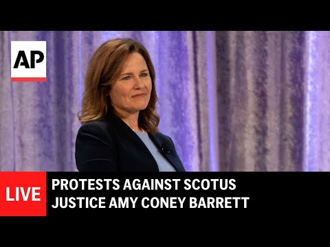 LIVE: Protests against SCOTUS Justice Amy Coney Barrett as she attends Nixon Library book event Episode cover