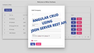 Angular crud using JSON server rest API with reactive forms | material UI design | angular 14