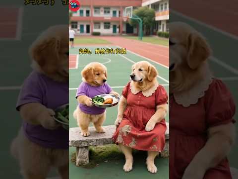 The golden retriever's act of caring for its mentally ill mother moved the teacher😭