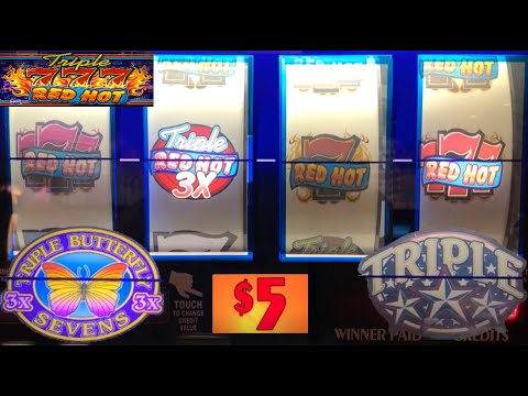 High Limit Slots! Triple Butterfly 7s + Triple Double Stars + Triple Red Hot 777 Slot Play!