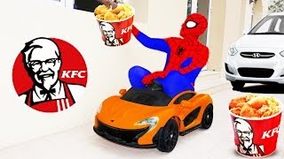 SPIDERMAN KFC DRIVE THRU Prank! w/ Joker Venom Hulk