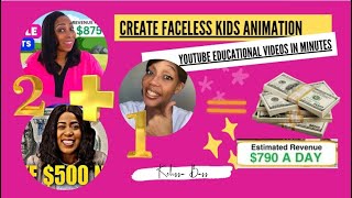 How To Create Faceless Kids Animation Videos on YT IN MINUTES & Make 790 a day  @Keli'sAdventures How To Create Faceless Kids Animation Videos On Youtube In Minutes Make 790 Day Step By Step