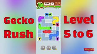 Gecko Rush Level 5 and Level 6 Walkthrough 🦎⚡ | Fast Arcade Gameplay | Mini Boss