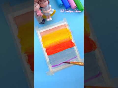 Easy Sunset Painting #shorts #art #painting #youtubeshorts