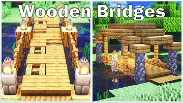 4 Simple Wooden Bridge Design｜Minecraft Tutorial