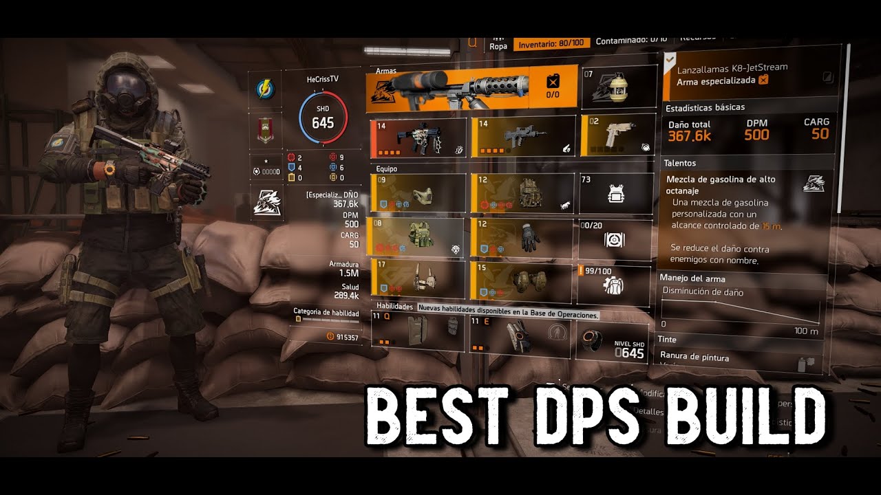 LA MEJOR BUILD DPS INMUNE ESTADOS ALTERADOS - The Division 2