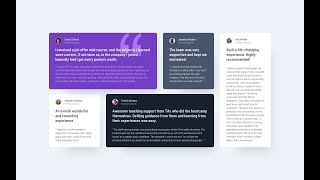 Testimonials grid section using #html and #css