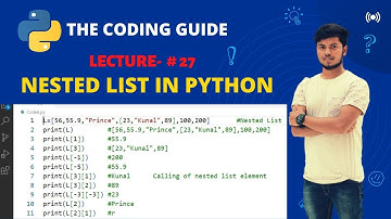 NESTED LIST IN PYTHON | INDEXING OF NESTED LIST | Python Tutorials For Beginners