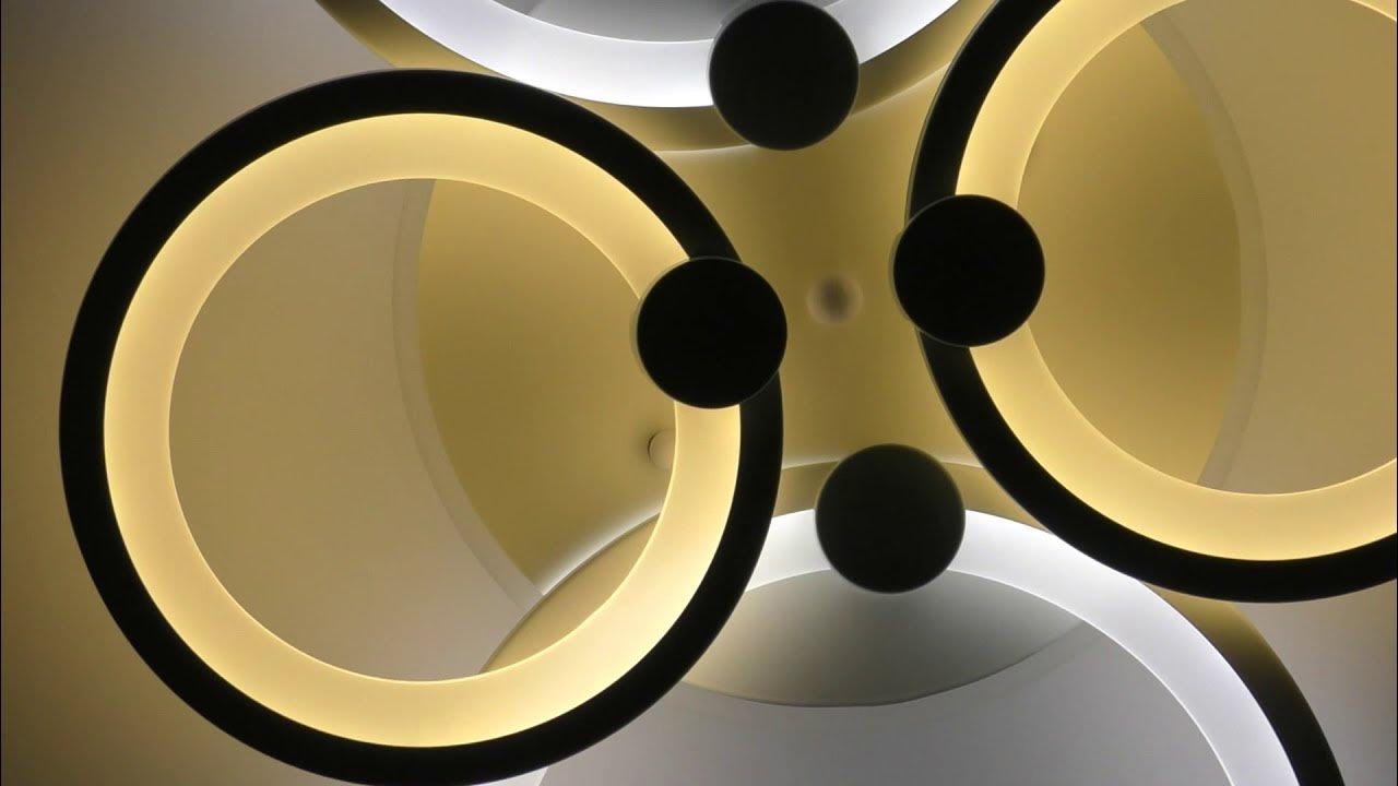 Светодиодная led люстра "Кольца сатурна" - YouTube